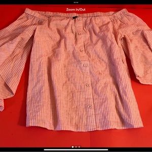 NWT Lane Bryant Pink Off-shoulder Summer  Blouse 14/16
